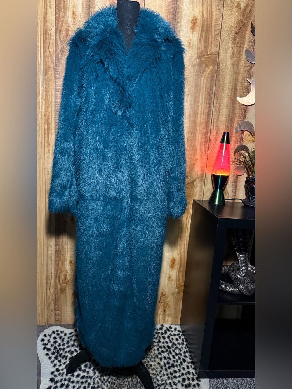 Fashion Nova Teal Faux Fur Teddy Coat